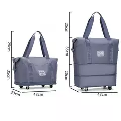 Mala de viagem dobrável para mulheres, separação seca e úmida, bolsa de bagagem leve, bolsa de ombro manual, bolsa de ioga e fitness com rodas - comprar online