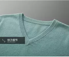 Imagem do Suéter de cashmere com decote em v masculino espesso solto, lã de cor sólida, malha, casual para negócios novo, outono e inverno