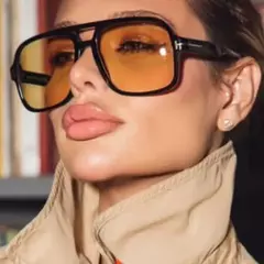 Óculos de sol piloto retrô para homens e mulheres, quadrados, pontes duplas, armação extragrande, tons, UV400, tendências, moda, atacado, novo