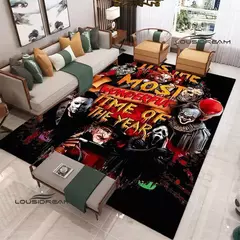 Tapete impresso filme de terror 3D, tapete antiderrapante, sala de estar e quart