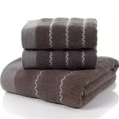 Imagem do Conjunto de toalha de praia de banho verde bambu para adultos, rosto, mão, esporte, banheiro, 35cm x 75cm x 2pcs, 70cm x 140cm, 1 conjunto, conjunto de 3