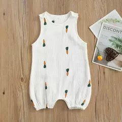 Bebê recém-nascido meninos meninas macacão macacões playsuits algodão linho musselina sem mangas da criança do bebê roupas de verão - comprar online