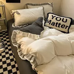 Conjunto de lençóis estilo renda, roupa de cama bowknot, cama Skin-Friendly, solteiro, casal, rainha, cama king size