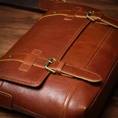 ROOG-Maleta de couro genuíno, bolsa mensageiro de luxo masculina, estilingue de ombro vintage, tiracolo para iPad 12.9 ", alta qualidade - Wolf Magazine