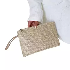 Fsafashion-bolsa de tecido palha para mulheres, bolsa casual para férias, bolsas com alça superior, bolsas de ombro retrô artesanais, moda feminina, 2024 - Wolf Magazine