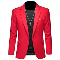 Imagem do Blazers boutique casuais masculinos, jaqueta monocromática, terno slim fit, casaco de lazer, boutique de moda, novo, 2023