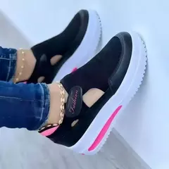 Calçado feminino de malha respirável, sandálias de plataforma vulcanizada, tênis casual feminino, novo verão, 2023 na internet