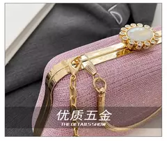 Imagem do Saco de noite luxuoso para mulheres, alto design, banquete de festa, saco de glitter para senhoras, embreagem do casamento, bolsa de ombro, bolsa de corrente, marca
