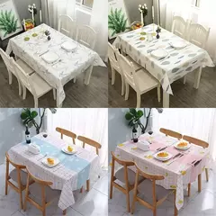 Plástico PVC Impermeável Oilproof Cozinha Mesa De Jantar Capa, Toalha De Mesa Retangular, Grade Impresso Mat, Capa Antifouling - loja online