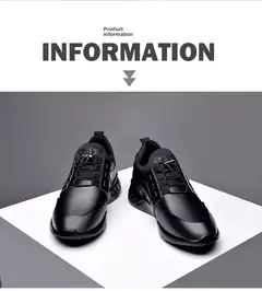 Sapatos esportivos casuais de verão respiráveis plus size sapatos masculinos de couro 6cm salto interno invisível aumentar sapatos 8cm - comprar online