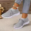 Tênis casual feminino, confortável e respirável, sapato de plataforma versátil com cordões, moda verão, 2024