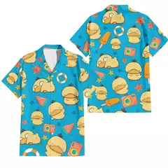 Imagem do Camiseta grande solta com estampa animal havaiana masculina, blusa de manga curta, 3D divertido, desenhos animados, praia, verão, novo