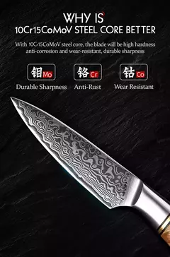 Hezhen 5 a 6pc conjunto de faca cozinha profissional damasco super aço chef paring santoku afiada cozinhar cozinha com suporte magnético - Wolf Magazine
