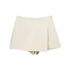 Imagem do TRAF-minissaia feminina de cintura alta, saia assimétrica preta, bermuda casual, shorts de verão, 2021