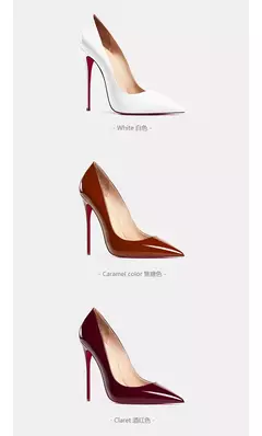 Bombas de couro genuíno para mulheres, fundo vermelho, dedo apontado, salto alto, estilete elegante, sapatos femininos, tendência luxuosa, 44, 2024 na internet