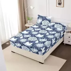 Capa de cama para quarto, 3 peças, conjunto de lençóis estampados (um lençol e duas fronhas) Una Sábana Y Dos Fundas De Almohada
