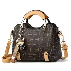 Imagem do Bolsa de ombro estampada em couro para mulheres, bolsa única, marca designer de luxo, bolsa monograma, nova, 2024