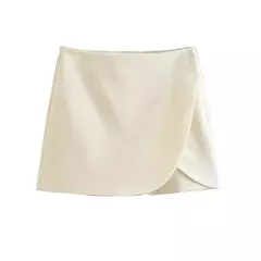 TRAF-Saias curtas femininas de zíper lateral de cintura alta, estilo pareo vintage, moda feminina - loja online