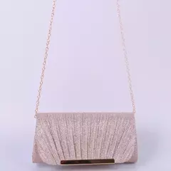 Clássico Embreagem Plissada Com Borda De Metal Dourado, Nova Jóias De Moda, Saco De Jantar Especial Do Partido - comprar online