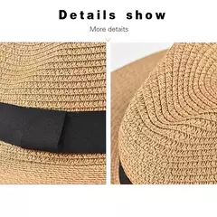 Chapéu Panamá de palha natural de aba larga para homens e mulheres, proteção UV, Fedora, chapéu de sol, verão de praia, atacado, tamanho grande, 56-58, 59-60cm, novo - comprar online