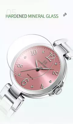 Naviforce relógio de pulso feminino, pulseira de aço inoxidável, impermeável, quartzo, romântico, marca superior, 2023 - loja online