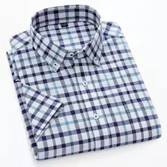 Camisas de manga curta masculina, camisas finas masculinas, blusa social e empresarial, camisa Oxford monocromática de alta qualidade, 100% algodão, verão - comprar online