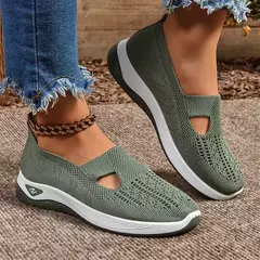 Sapatos mistos de tricô elástico para mulheres, mocassins de plataforma respirável de malha externa, sapatilhas leves resistentes ao desgaste, verão - Wolf Magazine