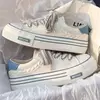Chunky Platform Canvas Shoes para mulheres, treinadores ao ar livre, tênis casuais para meninas, aumento de altura, treinamento