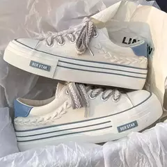 Chunky Platform Canvas Shoes para mulheres, treinadores ao ar livre, tênis casuais para meninas, aumento de altura, treinamento