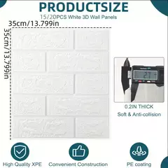 3D Simples Tijolo Padrão Adesivos de Parede, Espessado, À Prova de Som, Impermeável, À Prova de Umidade, DIY, 15Pcs, 20Pcs, 40Pcs - comprar online