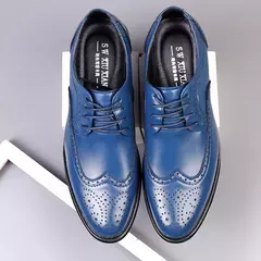Handcrafted masculino oxford sapatos genuíno couro de bezerro brogue vestido sapatos negócios clássicos sapatos formais homem - loja online