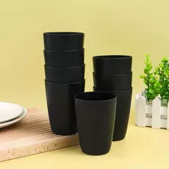 Copo reutilizável preto adequado para casa, material plástico, adequado para cozinha, piquenique, camping, bebida de água, 2 pcs, 4 pcs, 6 pcs, 8pcs