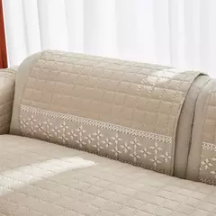 Anti-derrapante tampa do sofá com floco de neve decoração do laço, waffle cobertor acolchoado, sofá tampa do assento, sala de estar moderna, 4 temporada, 1pc - comprar online