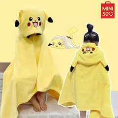 Miniso-Pikachu Roupão Coral Fleece para Crianças, Toalha de Secagem Rápida, Capa Espessada, Cobertores Hijab Confortáveis, Bonitos, Macios - Wolf Magazine