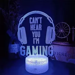 3D LED Gaming Setup Lamp, USB Powered, Bedroom Night Lights das crianças, Iluminação interior, Iluminação Presentes, Sala de jogos - comprar online