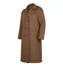 Jaqueta vintage de gola virada para baixo masculina, casacos longos, roupas casuais misturadas, lavável, simples, quente, Inverno, 2024 - loja online