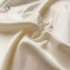 Elegante Rosa Bordado Bedding Set, Lace Duvet Cover Set, 1 Capa de Edredão, 2 Fronha, sem Núcleo, Quarto, Guest, 3Pcs - comprar online
