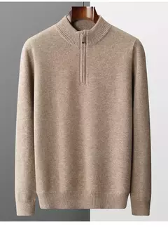 Suéter de malha de caxemira masculino, casaco de alta qualidade, gola meia altura, pulôver grosso, quente, tamanho grande, 100% lã, brincalhão, jovem, inverno, novo