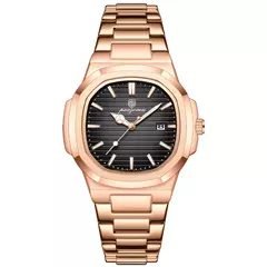 PENGAGAR-Relógio de quartzo quadrado de aço inoxidável masculino, relógio de luxo, relógio masculino impermeável, data luminosa, novo, 2022 - comprar online