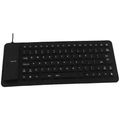 Teclado de computador macio do silicone mudo, 85 chaves, USB prendido, portátil, mini, portátil, PC, dobramento, impermeável - comprar online