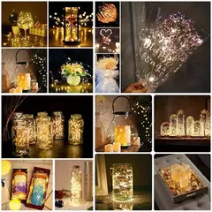 Imagem do AmmToo-Impermeável Mini Fairy Lights, Cobre com Modos de 3 Velocidades, Decorações de Natal, Uso ao ar livre, Alimentado por Bateria, 10 Pack