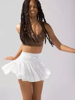 Minissaia plissada de malha de cintura alta feminina, calção de rua feminino, monocromático, casual, curta, moda verão, Y2K, 2022 - Wolf Magazine