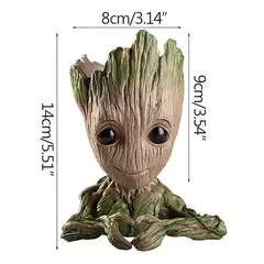 Marvel vingadores groot mini estatueta caneta titular vaso de flores boneca criativa figura ação cena ornamento presentes natal crianças brinquedos
