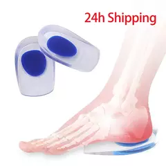 2 pçs silicone heel pads plantar fasciitis homem calcanhar spur silicone gel calcanhar copos dor calcanhar calcanhar para sapatos pé silicone pé almofada - comprar online