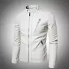 Jaqueta masculina de couro PU falso, casacos masculinos, outwear branco, outono, 5XL, 2022