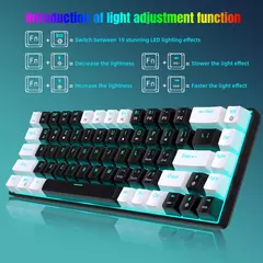 Teclado mecânico para jogos, LED retroiluminado, Interruptor azul, Ergonômico RGB, Quente, Troca, Jogos, PC, Laptop, Escritório, 68 Chaves na internet