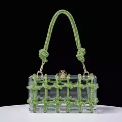 Bolsa acrílica axila quadrada para mulheres, bolsa de noite, embreagem de diamantes, bolsa de casamento, alta qualidade, design luxuoso, novo, 2022 - Wolf Magazine