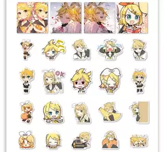 94 pçs/set anime hatsune miku kagamine rin len kawaii figura adesivo à prova dwaterproof água modelo brinquedos diy mão conta adesivos presentes - Wolf Magazine