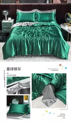 Mulberry Silk Bedding Set, capa de edredão, lençol, fronha, lençol de cetim luxo, cor sólida, rei, rainha, completo, Twin Size - loja online