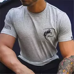 Camiseta esportiva masculina de manga curta elástica, Fitness ao ar livre, Corrida, Ginásios, Tendência da moda, Verão, 2022 - comprar online